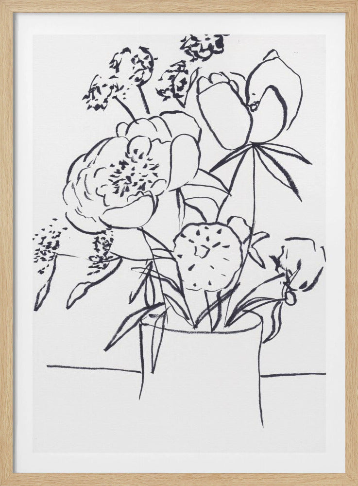 Black and White Floral Small | Poster