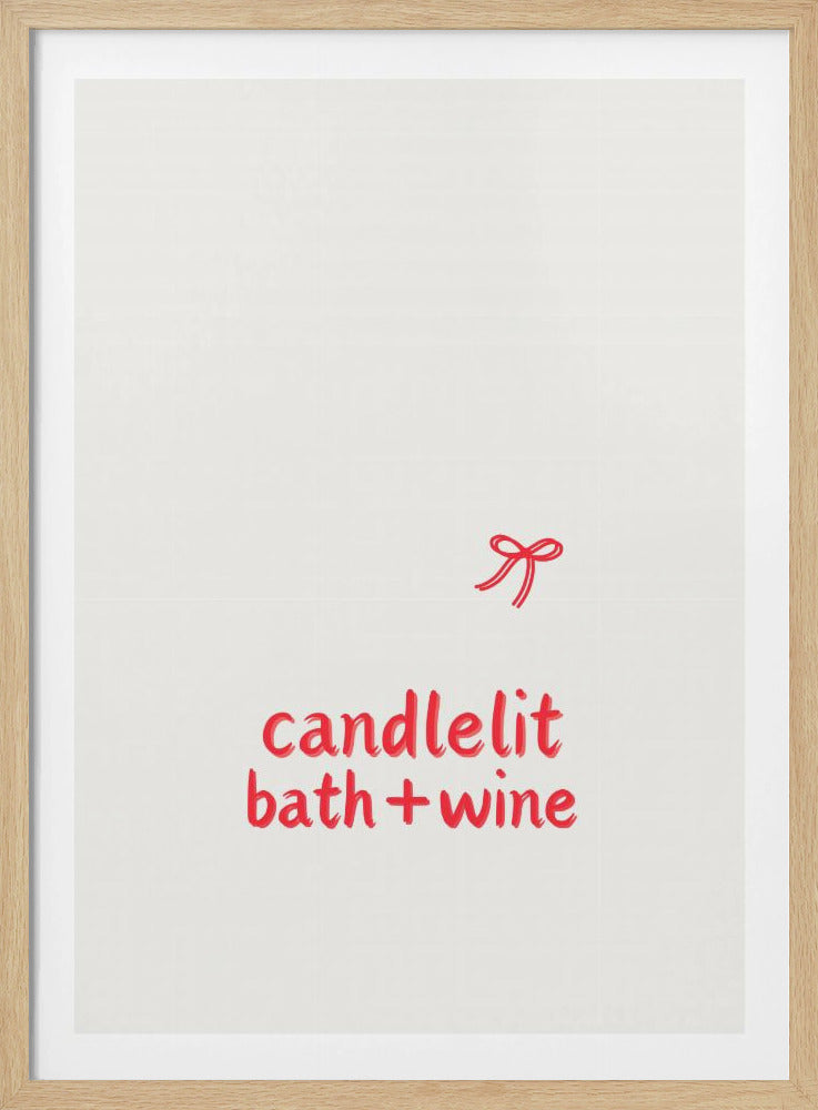 Candlelit bath + Wine | Poster