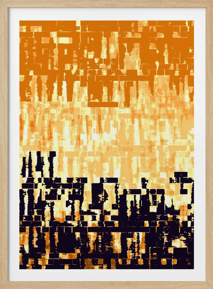 Orange and Black Color Palette with Pixelated Textures | Poster