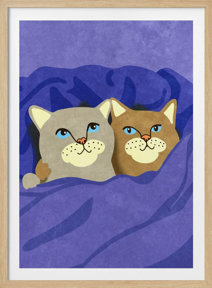 Cats in Bed | Poster