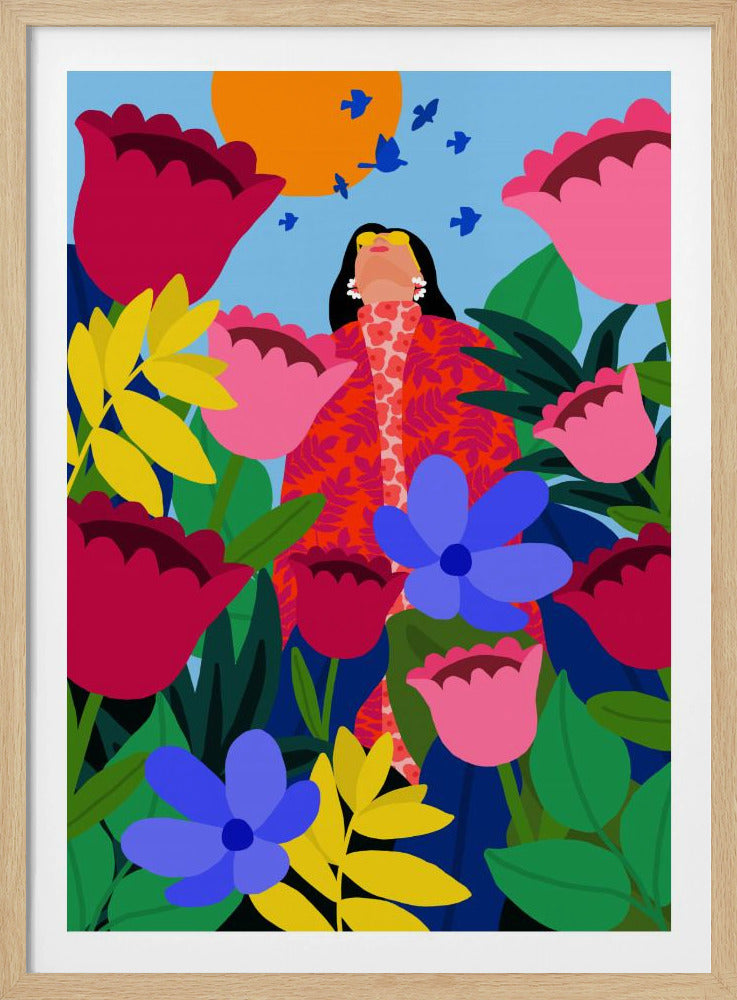 Woman in Flower Garden | Poster