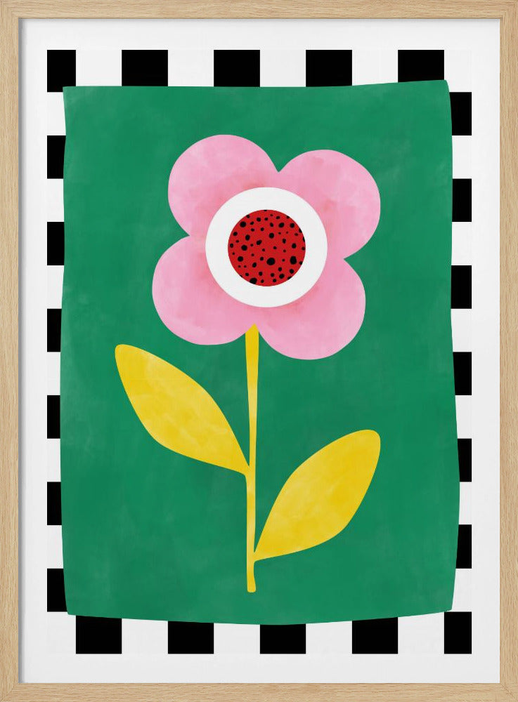 Pink Flower with Yellow Leaves | Poster