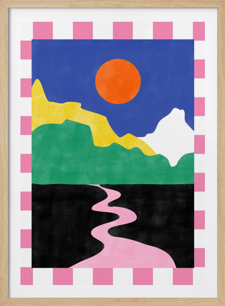 Minimalist Landscape with Vibrant Colors | Poster