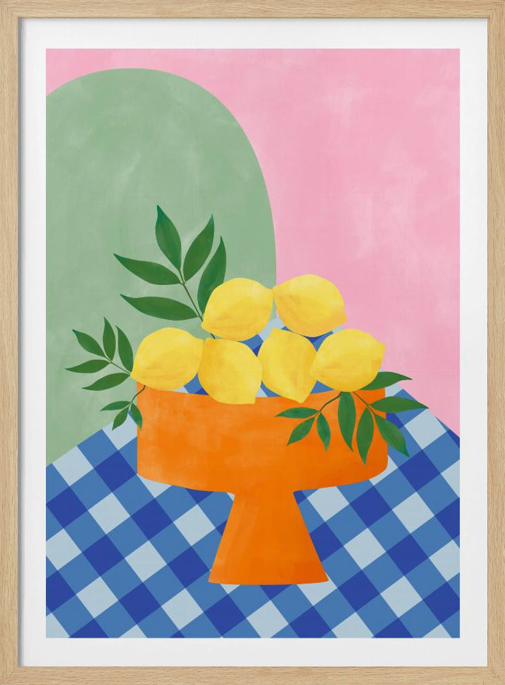 Yellow Lemons with Green Leaves | Poster