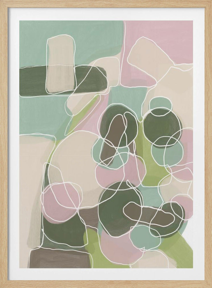 Abstract Green and Pink | Poster