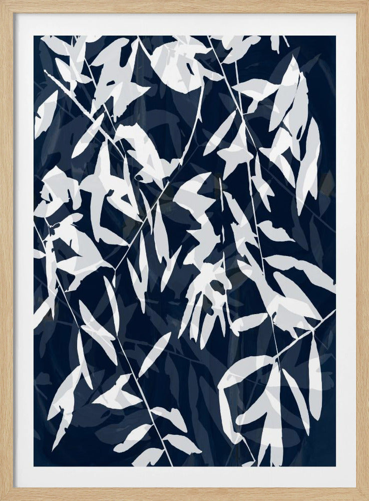 Navy White Bamboo 2 | Poster