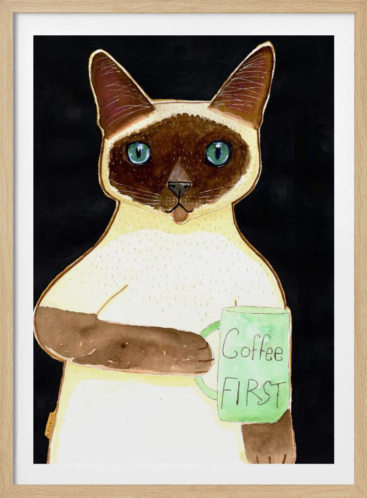 coffee cat 2 Siamese | Poster