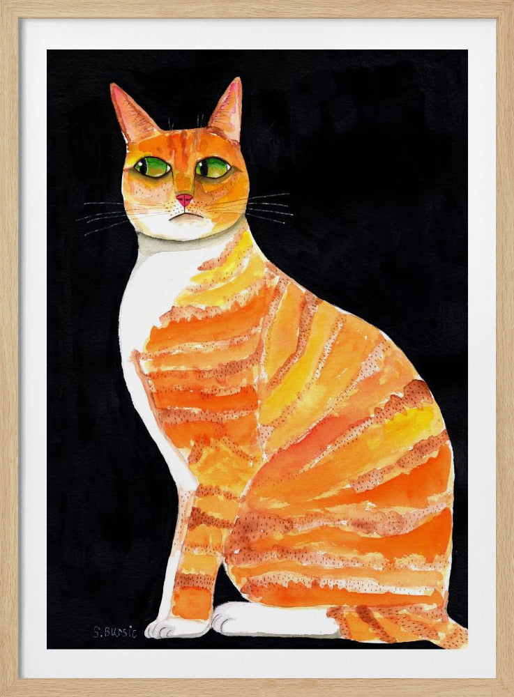 Orange Cat Side Eyes | Poster