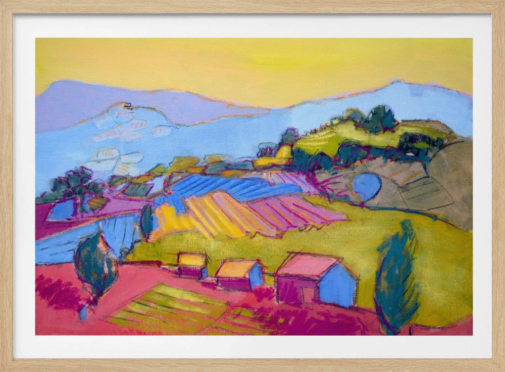 Pastel Hillside View | Poster