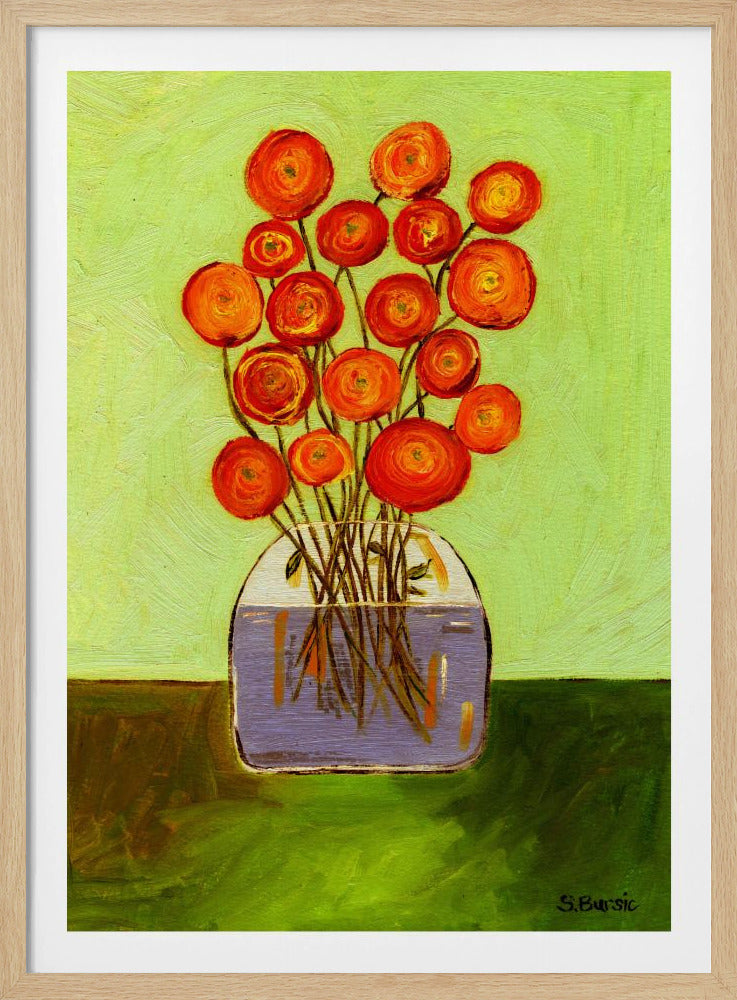 Poppies in Vase Bright Version | Poster