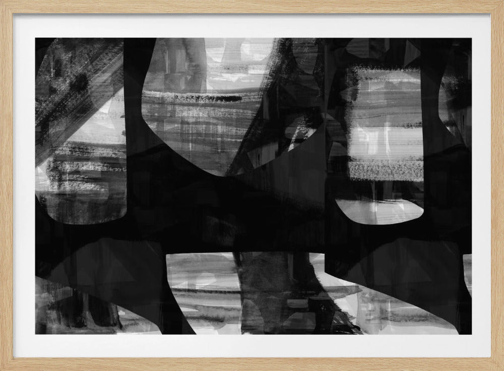 Abstract Black Night Shapes 2 | Poster