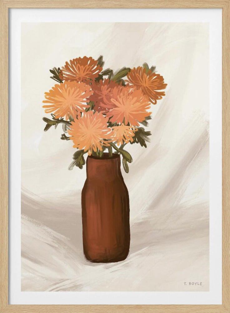 Vase of Flowers in Peach | Poster