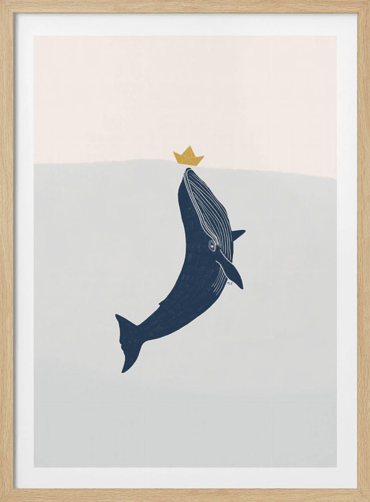 Blue Whale Sailing Boat | Poster