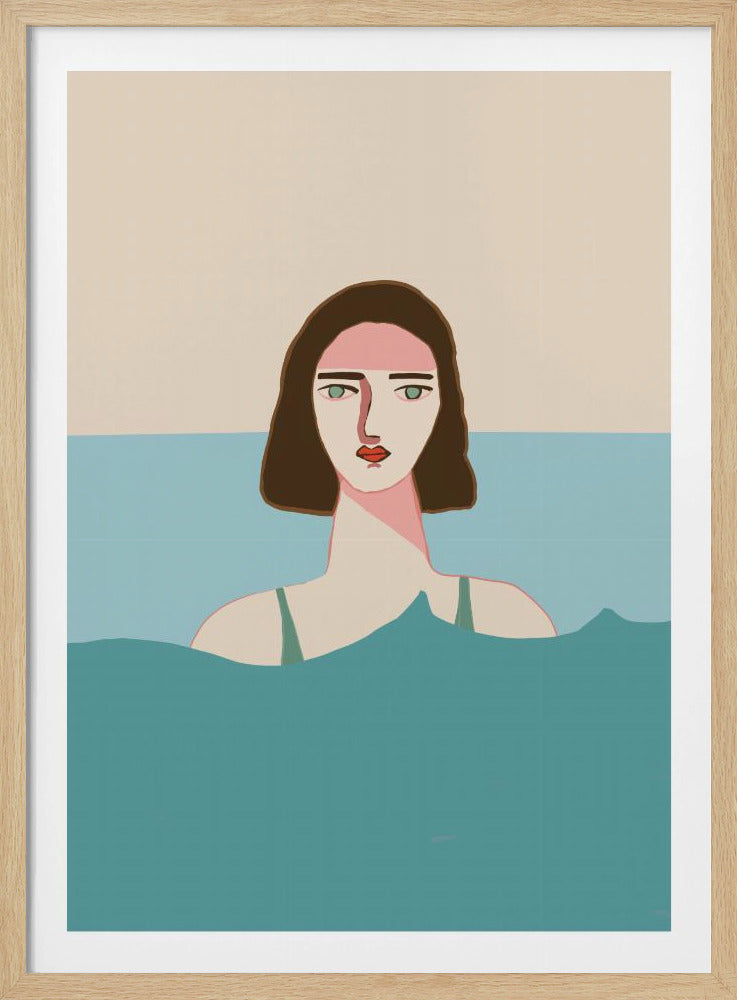 Ocean swimmer Brunette | Poster