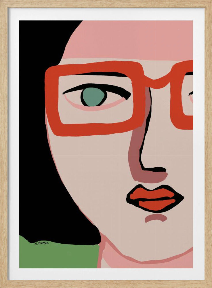 Lady with red glasses | Poster
