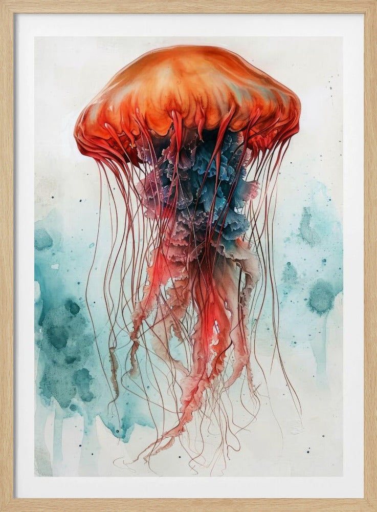 Animal Watercolor Art Medusa Sea Life | Poster