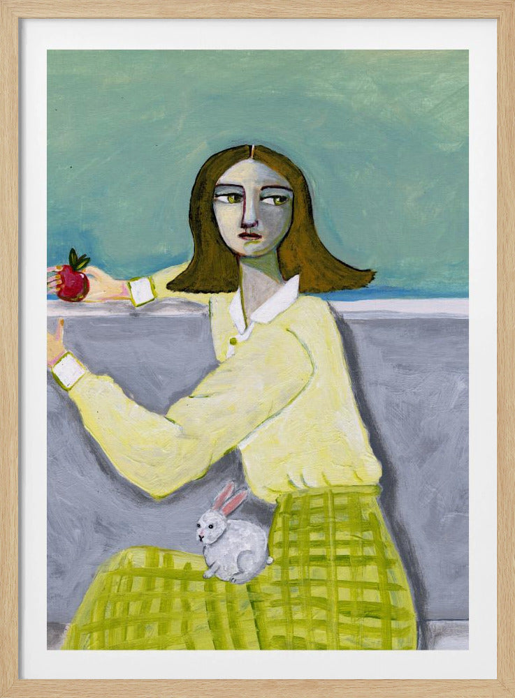 Lady Sitting with Rabbit | Poster