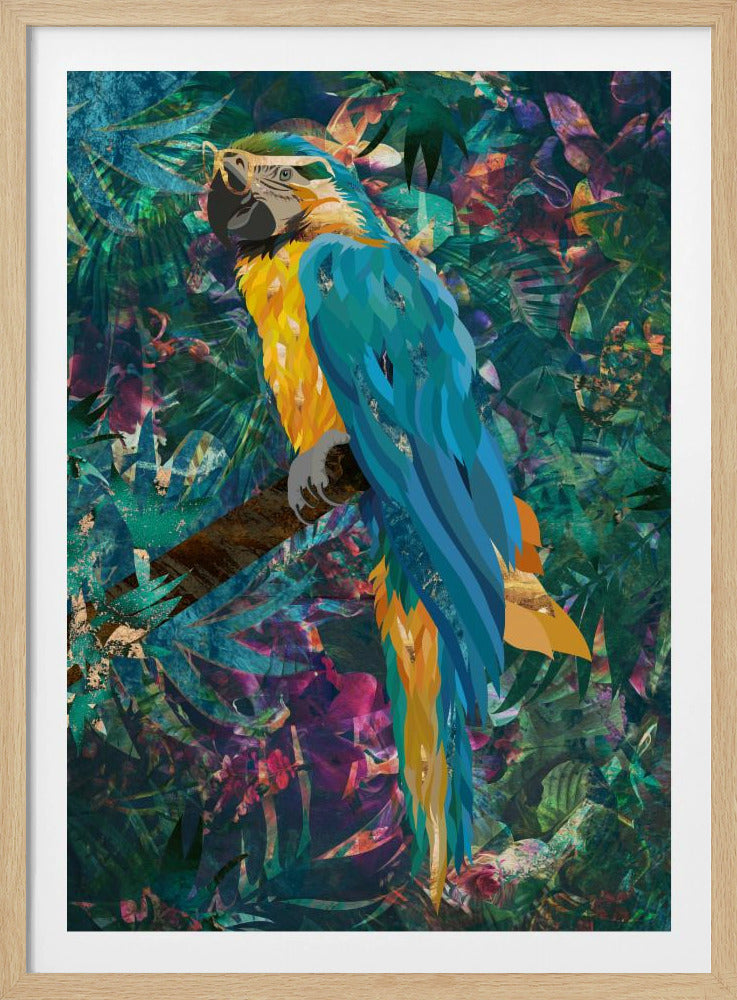 Tropical Floral Jungle - Macaw | Poster