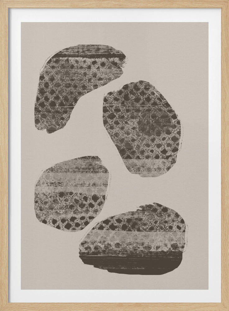 Stonescape – Abstract Organic Shapes in Taupe and Brown | Poster