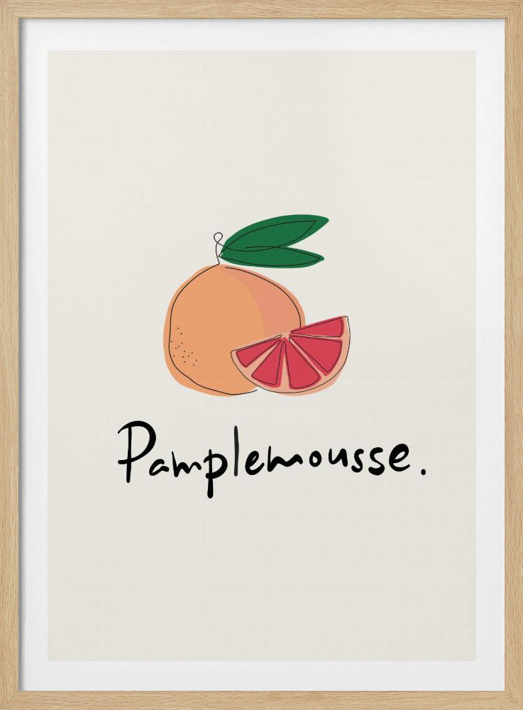 Modern French Fruits Collection "Grapefruit / Pamplemousse" | Poster