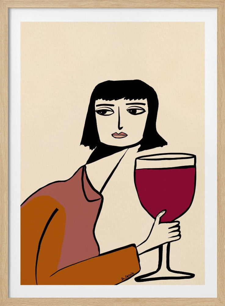 Ladying drinking wine | Poster