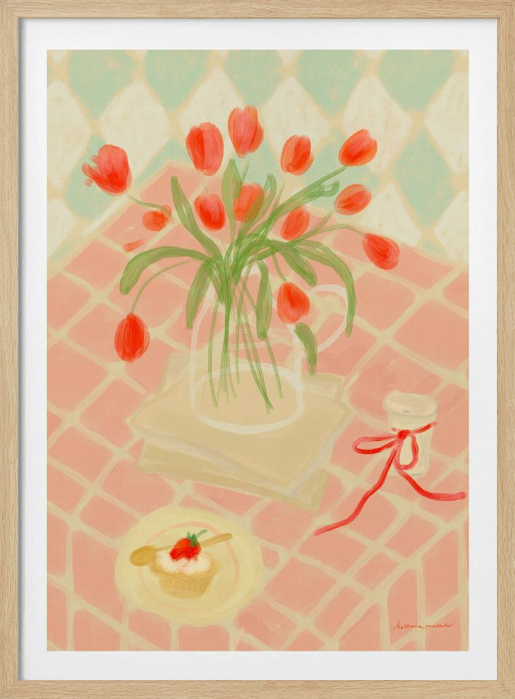 Red Tulips Summer Picnic | Poster