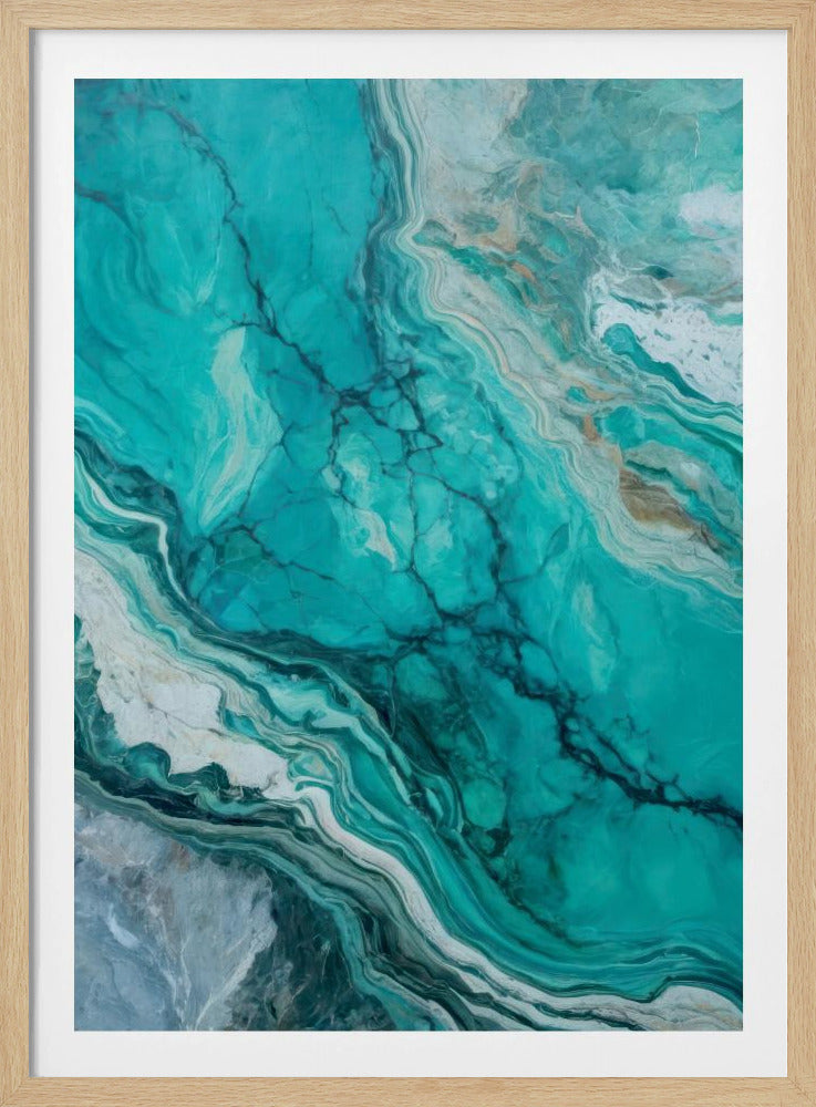 Abstract Patterns With Swirling Turquoise | Poster