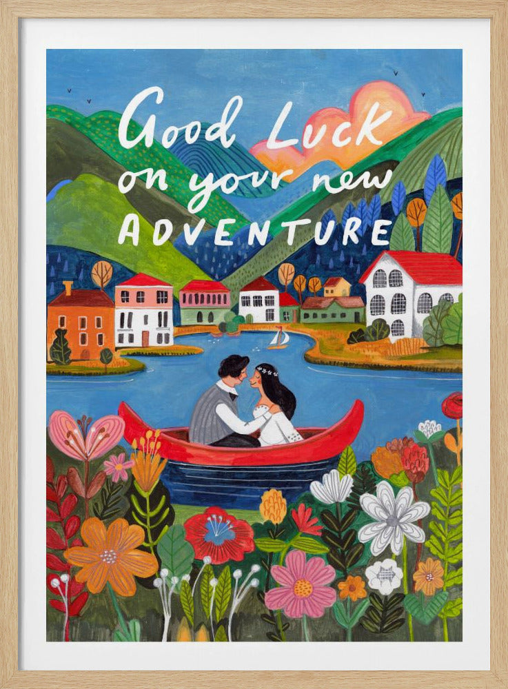 Just Married Couple in a boat | Poster
