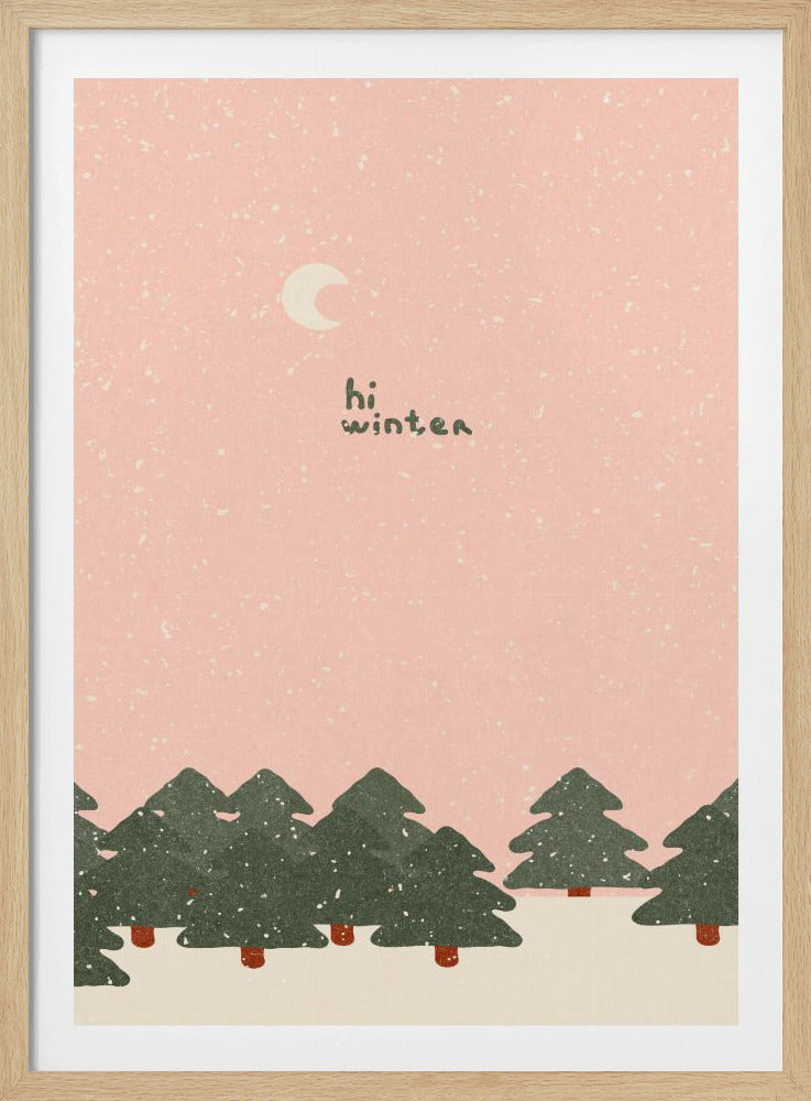 Magical snowfall in the forest. Hello winter | Poster