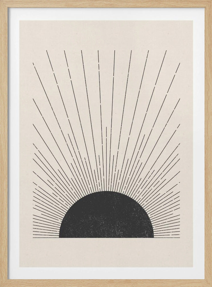 Woodblock The sun Illustration | Poster