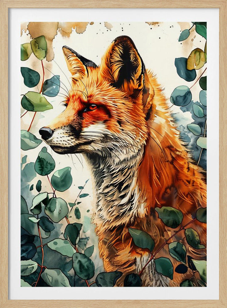 Animal watercolor art Fox 10 | Poster