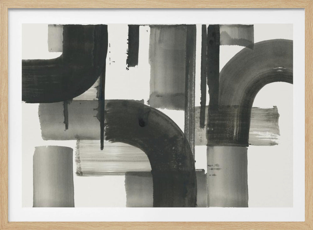 Monochrome Abstract Black Shapes 2 | Poster