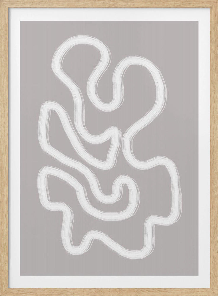 Abstract Art With Fluid White Lines | Poster