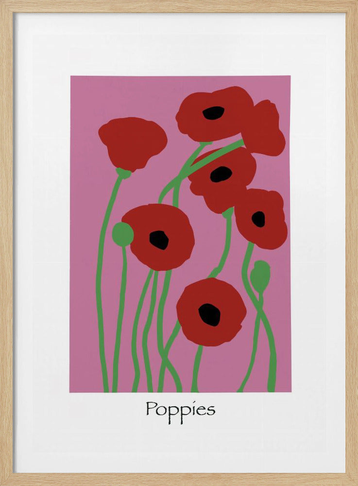 Poppies Flowers pink and red | Poster