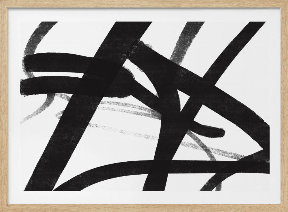 Bold Black Brushstrokes | Poster