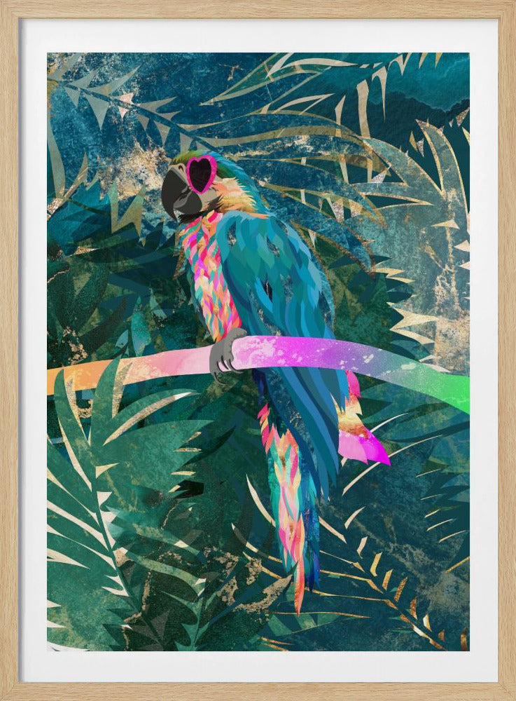 Jungle Rainbow Macaw Glasses 01 | Poster