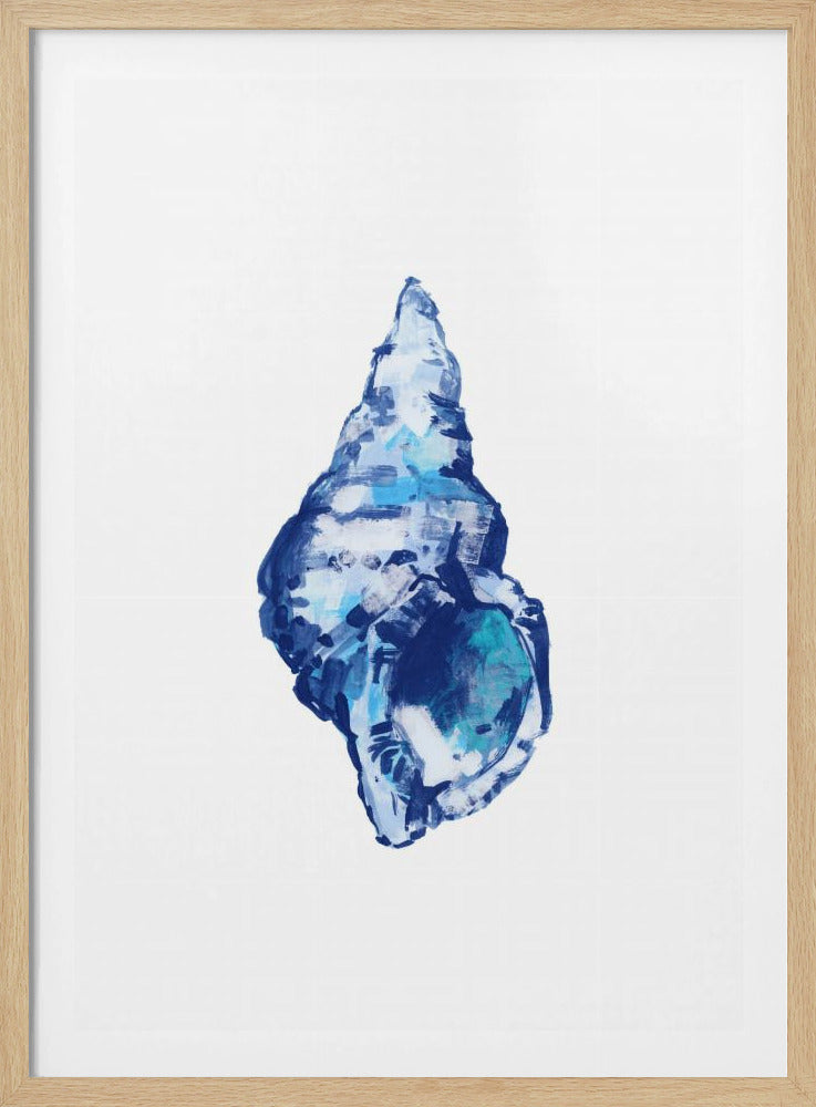 Blue Seashell On White Background No 2 | Poster