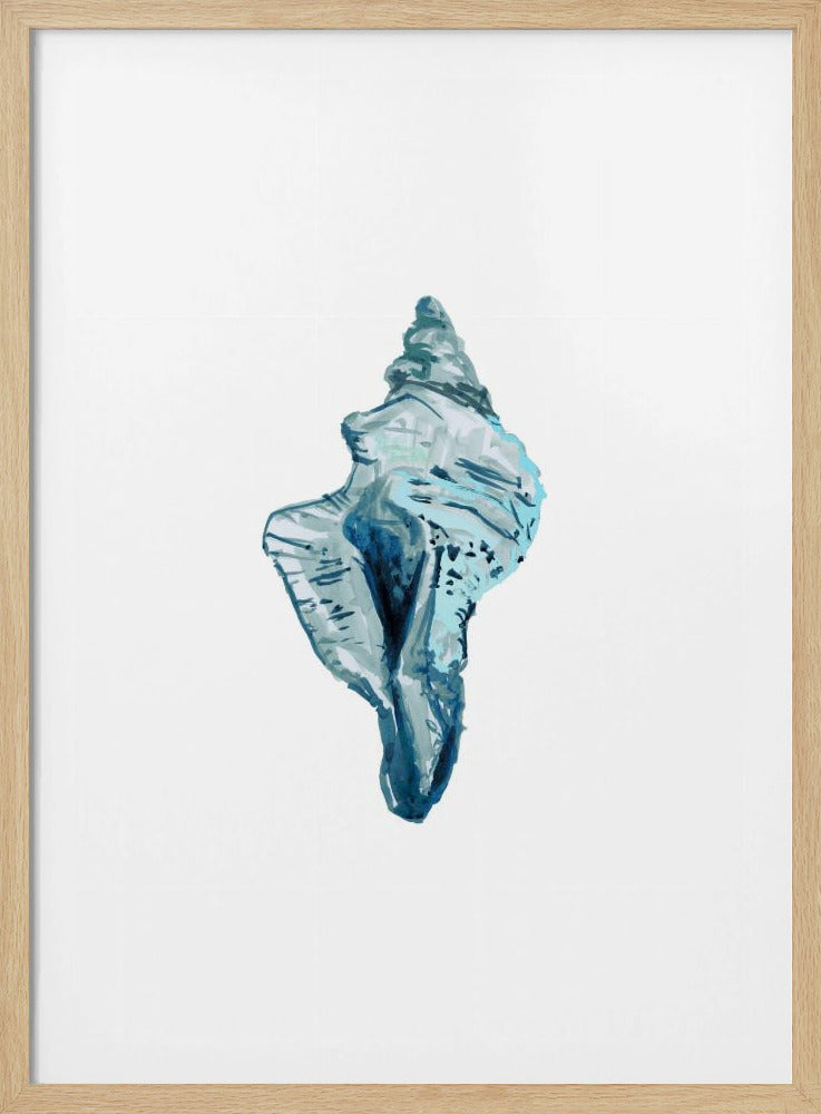 Blue Seashell On White Background No4 | Poster