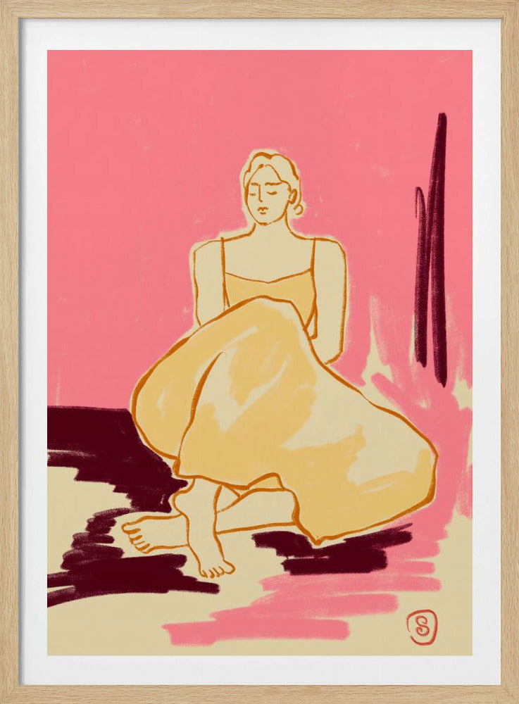 Seated Figure In A Flowing Dress | Poster
