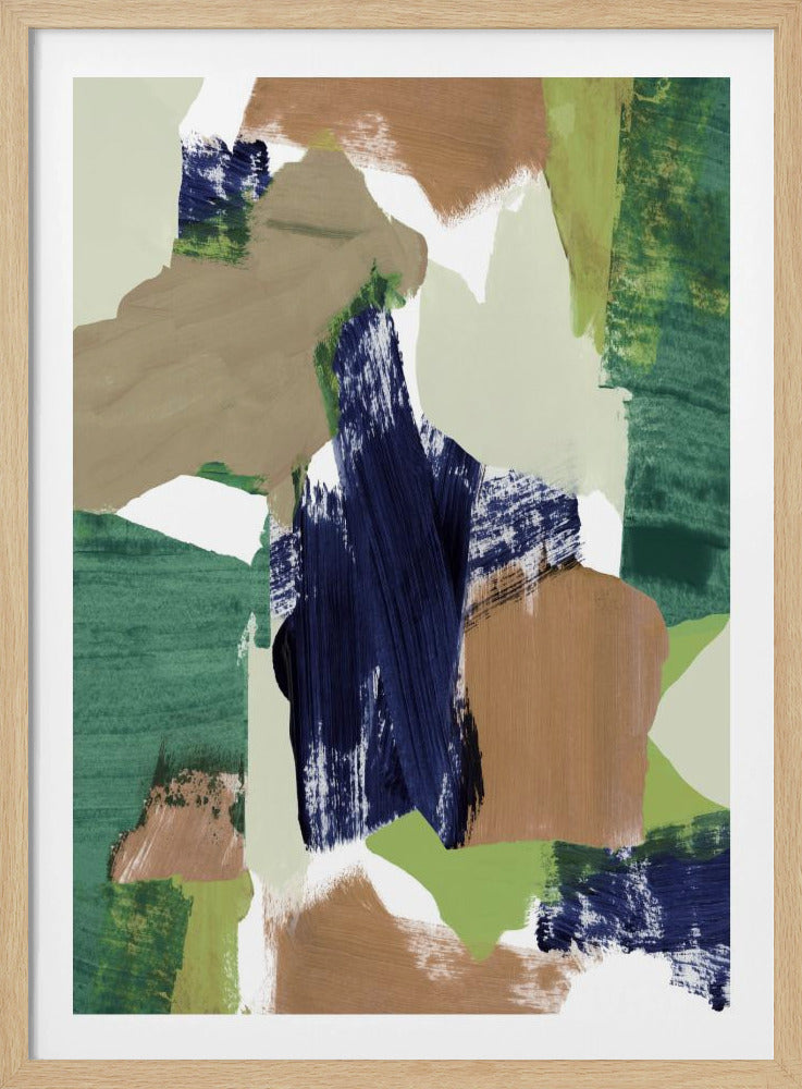 Abstract Blue Green Beige No 2 | Poster
