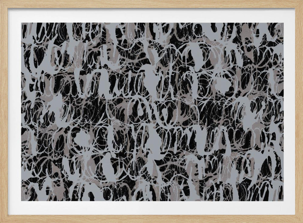 Abstract Ink Swirls Blue Black | Poster