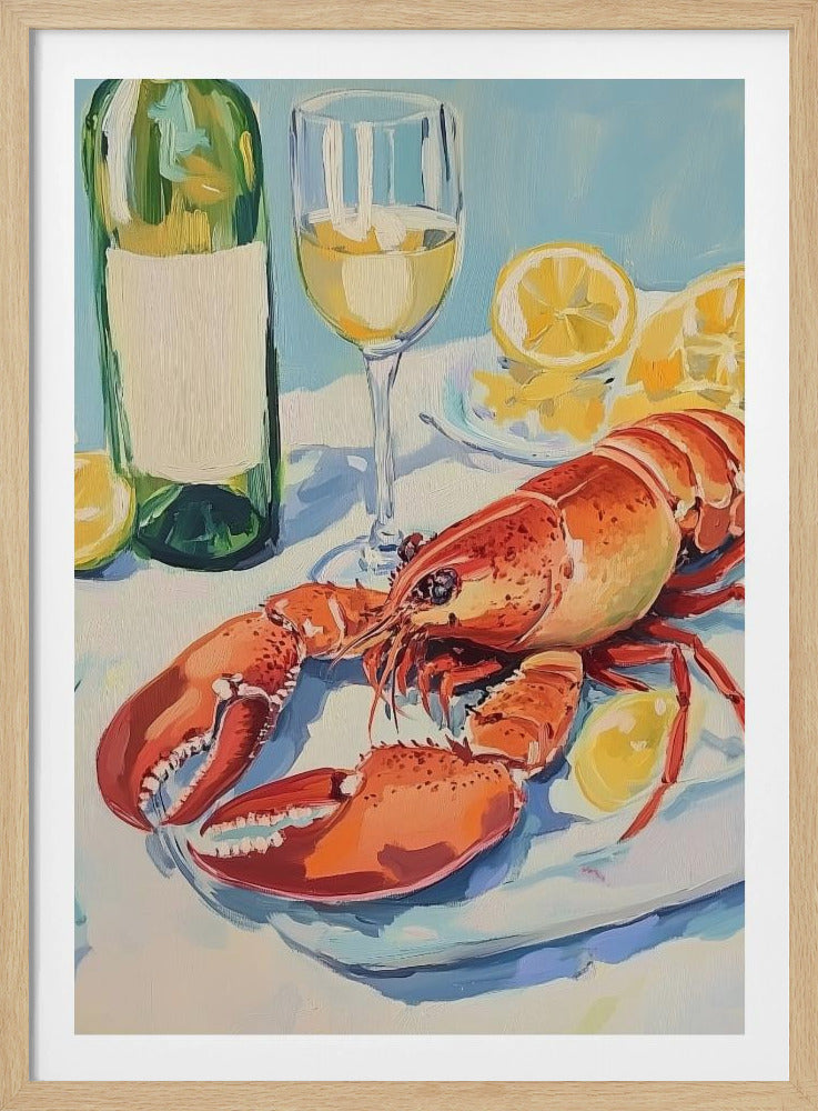 Lobster and Wine Still Life | Poster