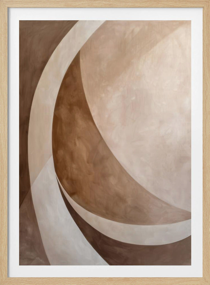 Abstract Art Beige Brown Geo Abstract | Poster