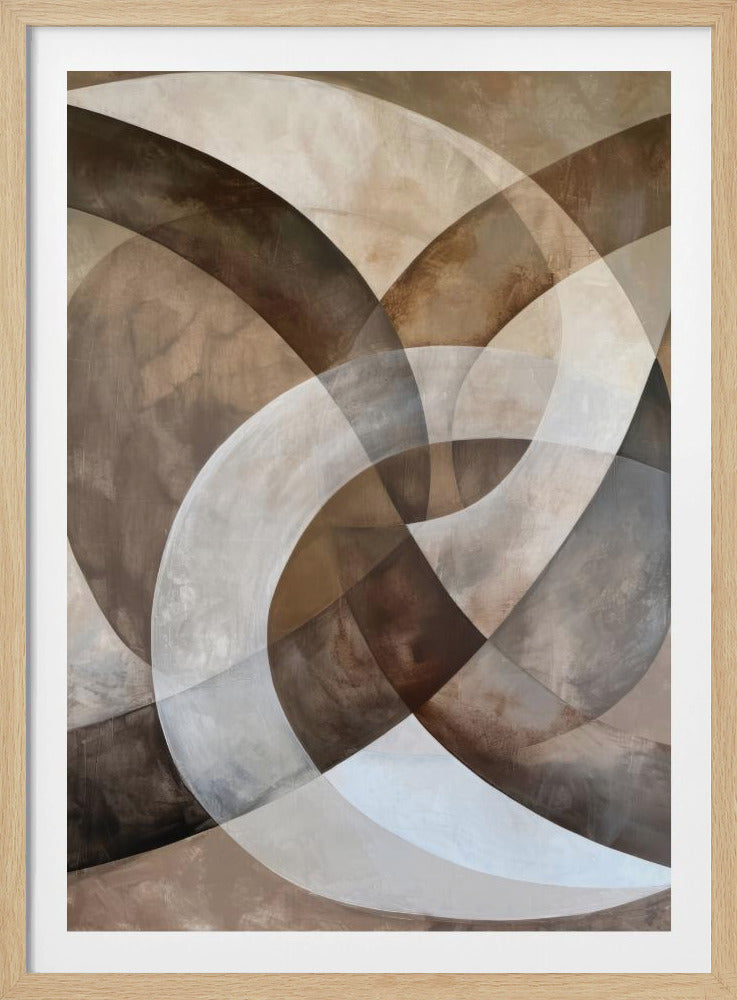 Abstract Art Beige Brown Geo Abstract | Poster
