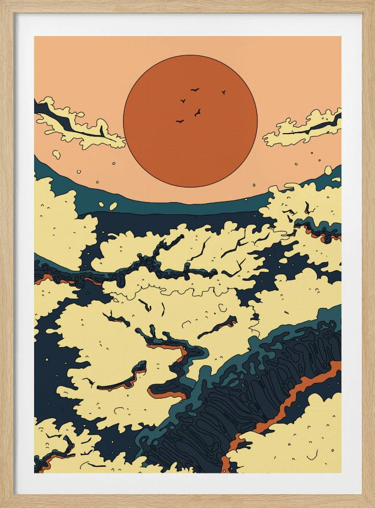 Abstract Japanese Sunset | Poster