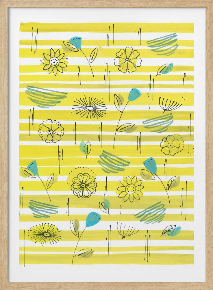 Stripes and Flowers | Poster