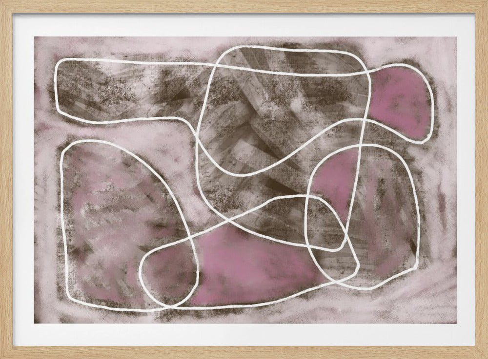Pastel pink line drawing | Poster