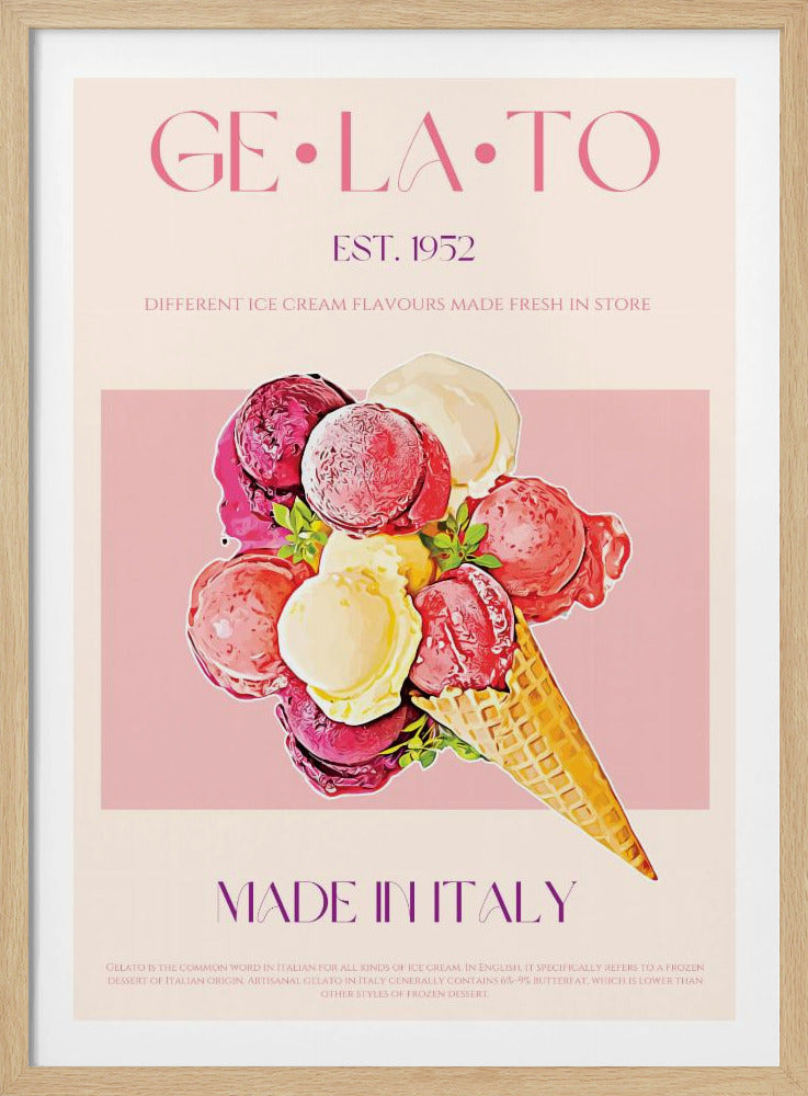 Vintage Style Gelato Poster | Poster