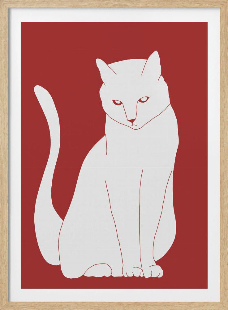 White and red cat | Poster