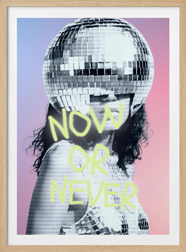 Woman with a Disco Ball Helmet | Poster